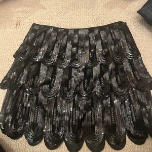Elegant Black Sequin Skirt